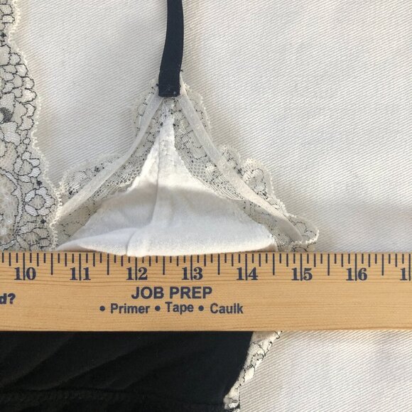 Nicole Miller Black Lace Tank Top Small Slinky Whimsigoth Babydoll Coquette - Picture 6 of 8